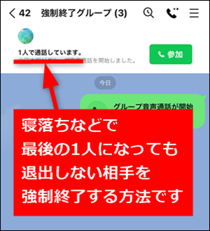 通話人数が1人の表示